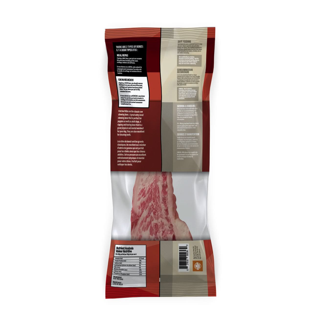 Big Country Raw - L Flat Rib Bone