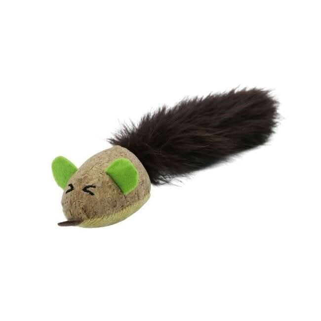 Bud'Z - Cat Toy With Catnip Tube Mouse With Silky Tail, Cork Cat