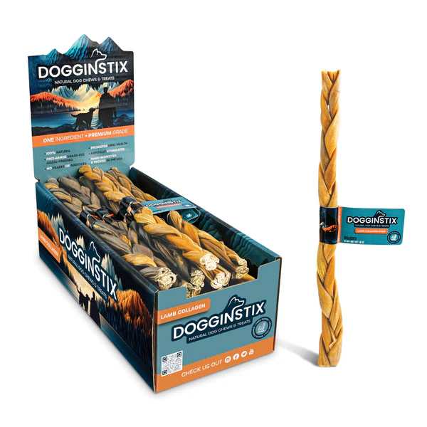 Dogginstix - Braided Lamb Collagen 12