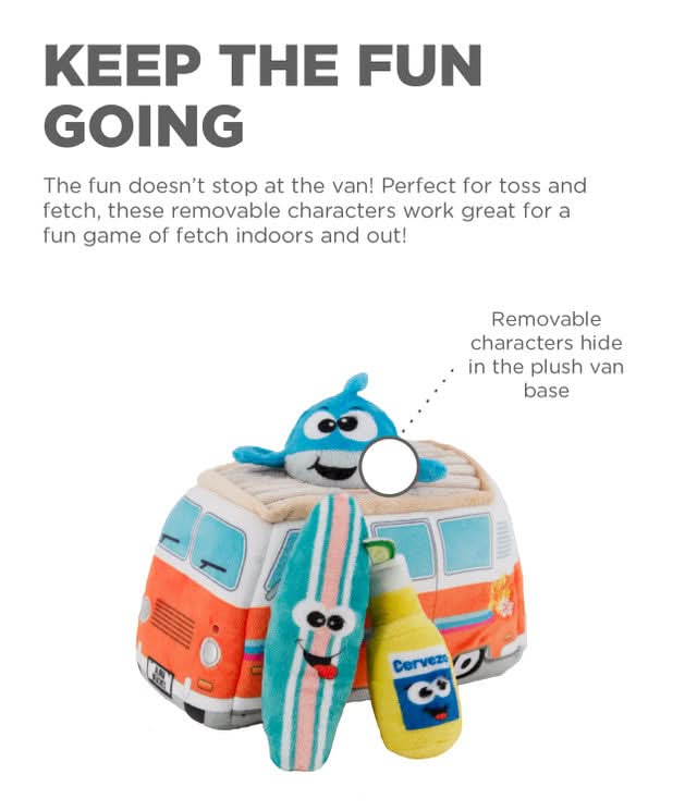 Outward Hound Hide A Surf Van Plush Puzzle Dog Toy
